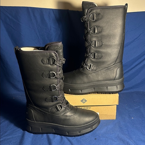 Sperry Black Combat & Moto Boots - Picture 1 of 5